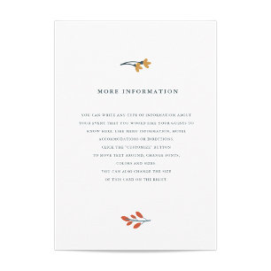 Autumn Floral Wedding Insert