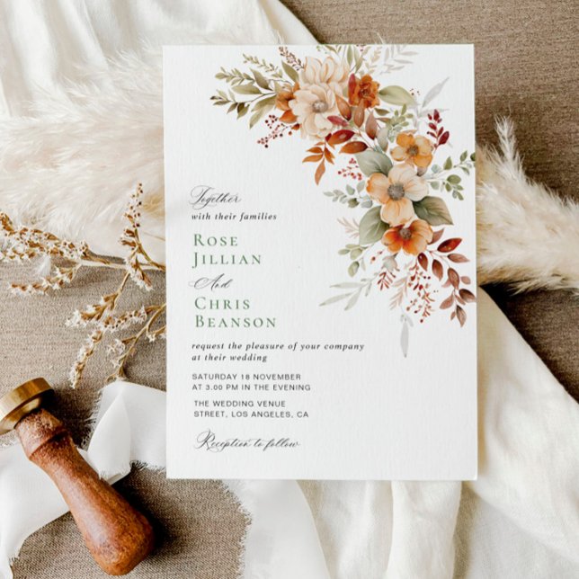 autumn floral wedding invitation (Creator Uploaded)