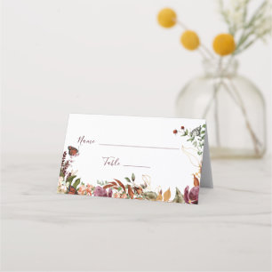 Autumn Floral Wedding Place Card