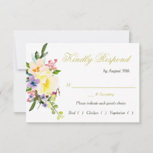 Autumn Floral Wedding Rehearsal Dinner RSVP Card