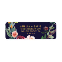 Autumn Floral Wedding Return Address Label