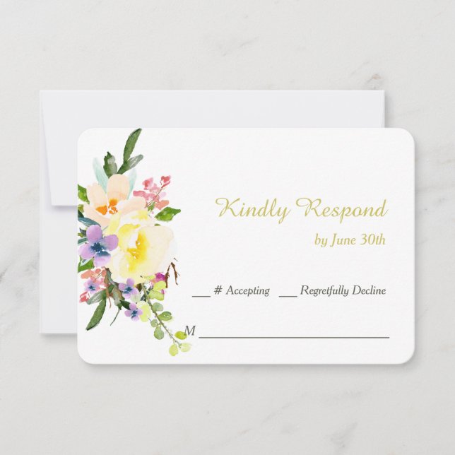 Autumn Floral Wedding RSVP Card (Front)