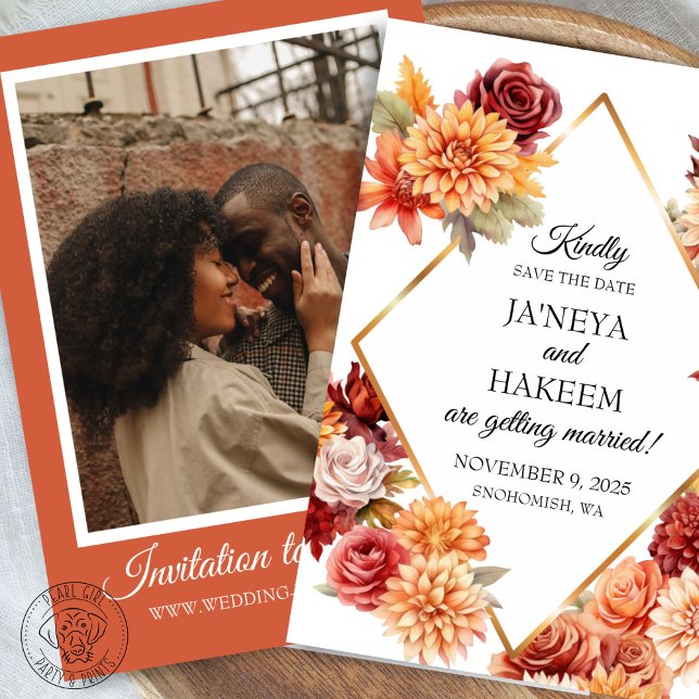 Autumn Floral Wedding  Save The Date (Creator Uploaded)