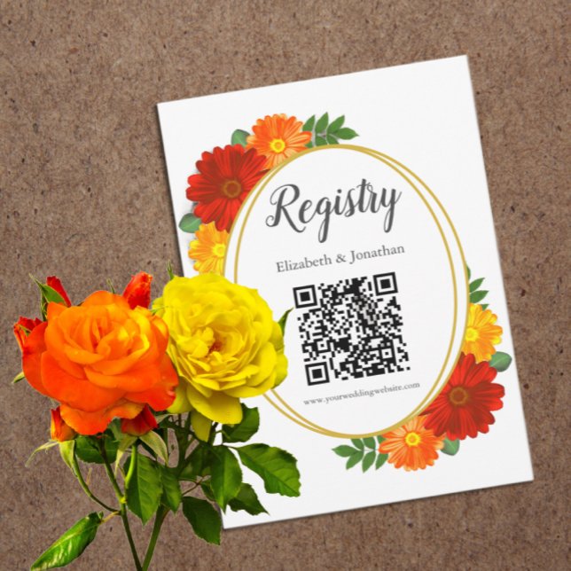 Autumn Florals Bridal Shower Enclosure Card (Creator Uploaded)