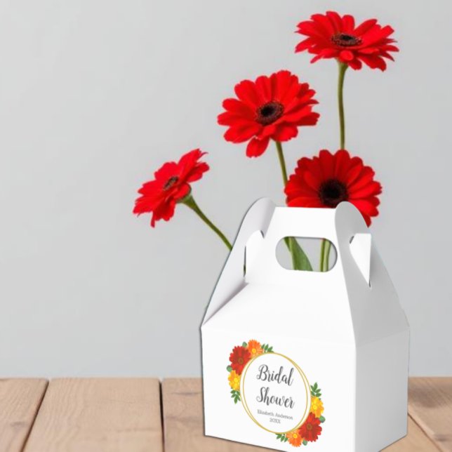 Autumn Florals Bridal Shower Favor Box (Creator Uploaded)