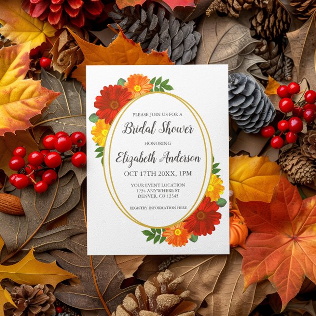 Autumn Florals Bridal Shower Invitation (Creator Uploaded)
