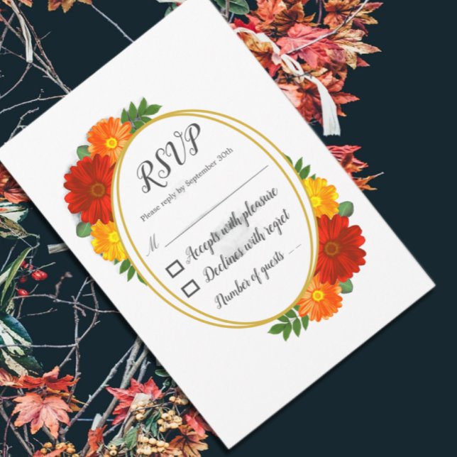 Autumn Florals Bridal Shower RSVP Card (Creator Uploaded)