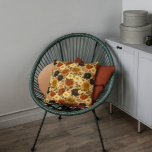 Autumn Florals - Farmhouse Boho  Throw Pillow
