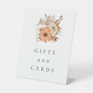 Autumn Florals Gifts and Cards Wedding Pedestal Sign