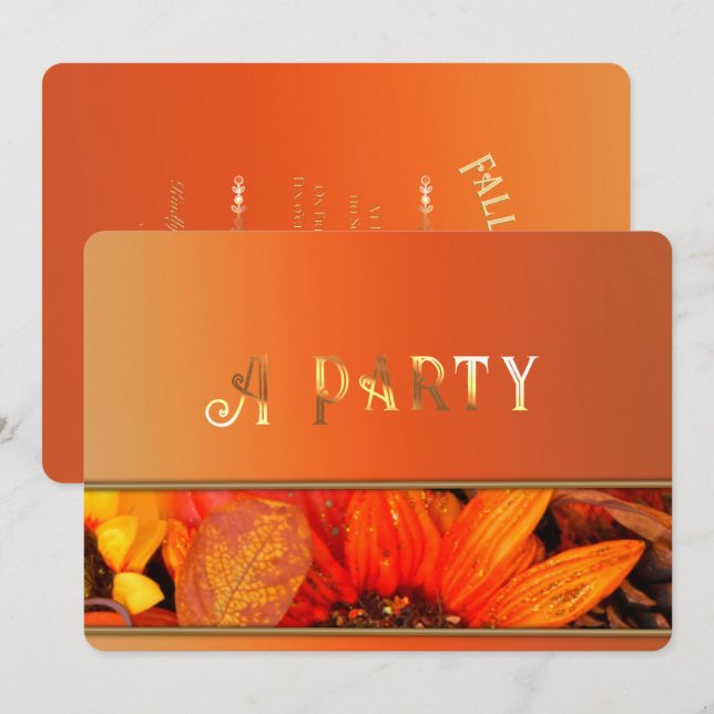 Autumn Florals Invitation  (Front/Back)