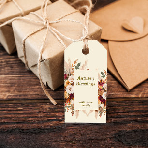 Autumn Florals Personalize Gift Tags