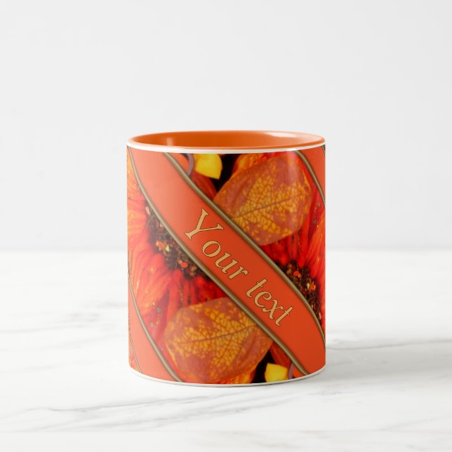 Autumn Florals Two-Tone Coffee Mug (Center)