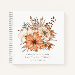Autumn Florals Wishes for Newlyweds Guest Book