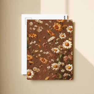 Autumn Flower Cottagecore Botanical Floral Rustic Postcard