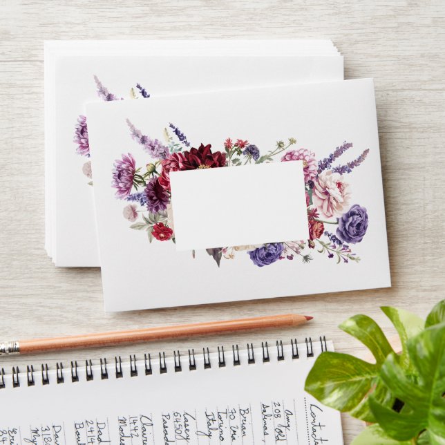 Autumn Flower Dahlia Bunch Fall  Envelope (Stacked)