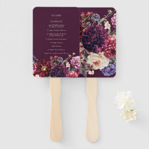 Autumn Flower Dahlia Bunch Fall Program Hand Fan