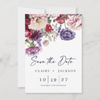 Autumn Flower Dahlia Bunch Fall Save the Date