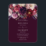 Autumn Flower Dahlia Wedding Invitation Burgundy Magnet<br><div class="desc">Autumn Flower Dahlia Wedding Invitation Burgundy</div>
