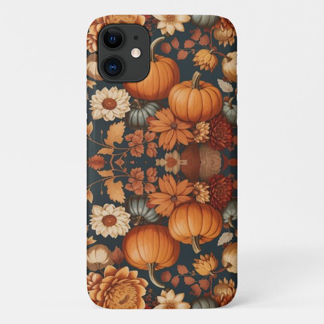Autumn Flower Fall Pumpkins Halloween Gift Case-Mate iPhone Case (Back)