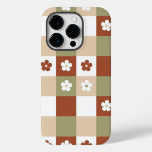 Autumn Flower Gingham Check Pattern Case-Mate iPhone 14 Pro Case