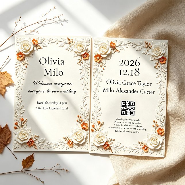 Autumn Flower Theme Wedding  Invitation (Creator Uploaded)