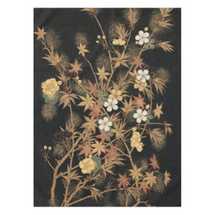Autumn Flower & Tree 1884 Japanese Ornamental Art Tablecloth