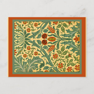 Autumn Flower, vintage design by William Morris Holiday Postcard