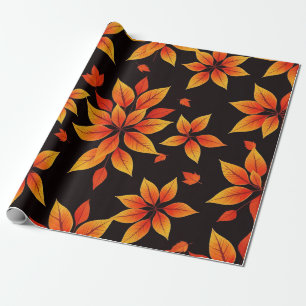 Autumn Flower Wrapping Paper - Bold Fall Colours