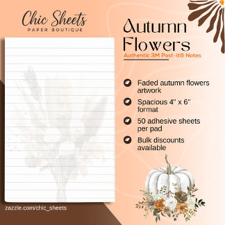 Autumn Flowers 3M Post-it® Notes