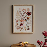 Autumn Flowers and Falling Leaves