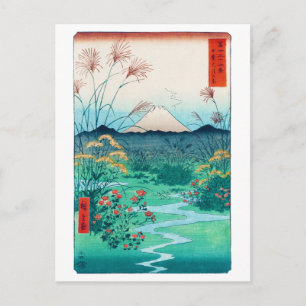 Autumn flowers and Mt. Fuji, Hiroshige, Ukiyo-e Postcard