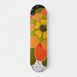Autumn flowers, autumn, flower, illustration  skateboard
