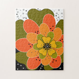 Autumn flowers, autumn, flower, illustration throw jigsaw puzzle
