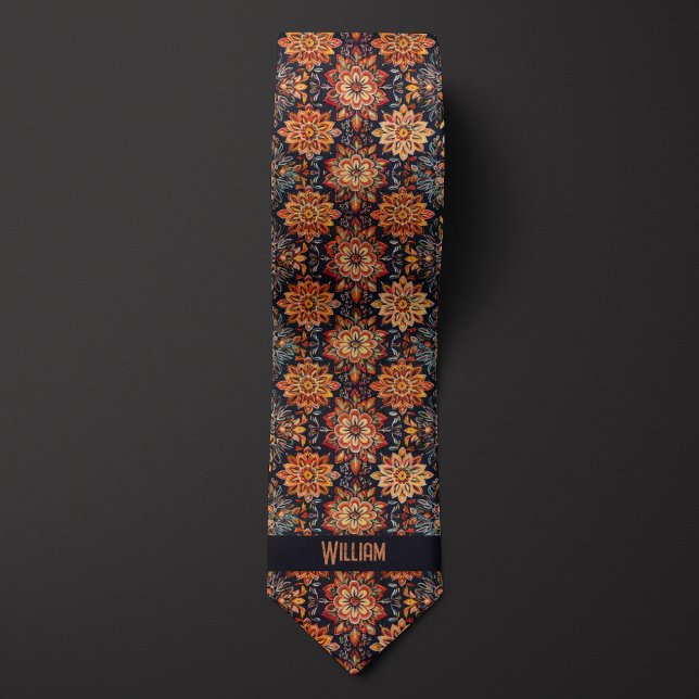 Autumn Flowers Boho-Inspired  Tie (Creator Uploaded)