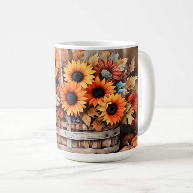 Autumn Flowers Coffee Mug (Front Right)