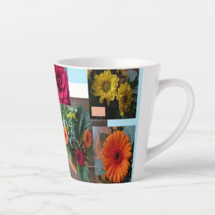 Autumn Flowers Collage Latte Mug