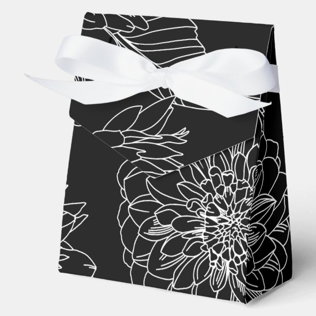 Autumn flowers, dahlias, gift box (Front)