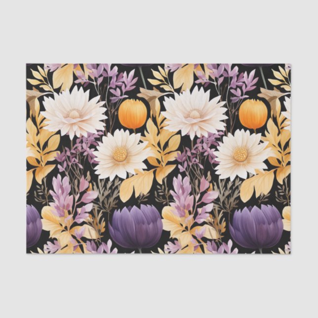 Autumn Flowers Fall Decoupage Tissue Paper (Front)