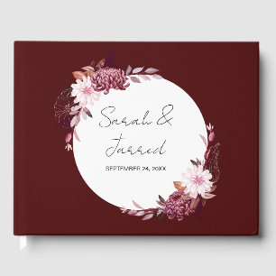 Autumn Flowers Frame Guest Book