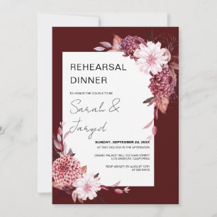Autumn Flowers Frame Rehearsal   Invitation