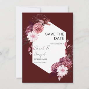 Autumn Flowers Frame   Save The Date