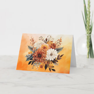 Autumn Flowers Holiday Card