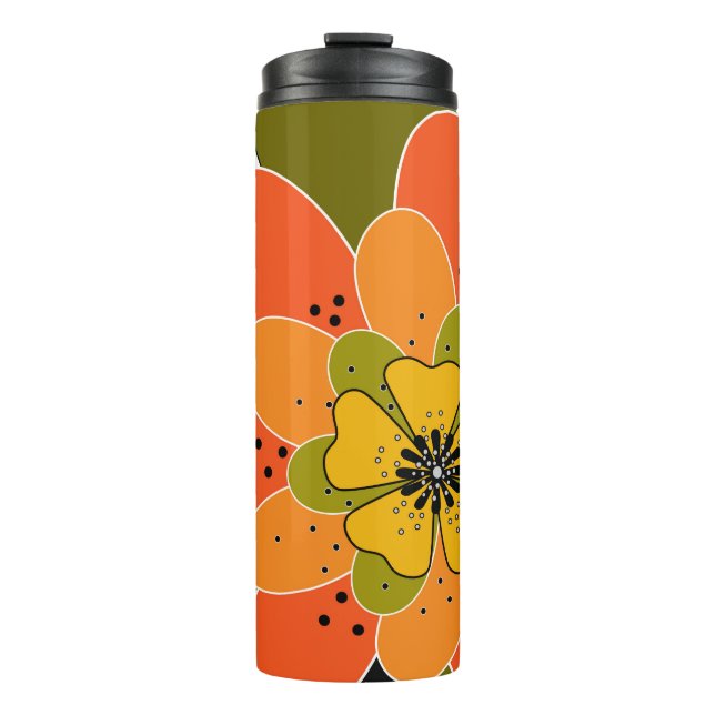 Autumn flowers  illustration thermal tumbler (Front)