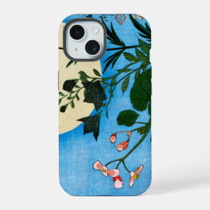 Autumn Flowers in front of the Full Moon iPhone 15 Case