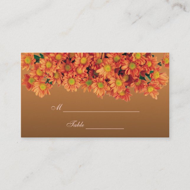 Autumn Flowers Place Cards Business Card (Front)