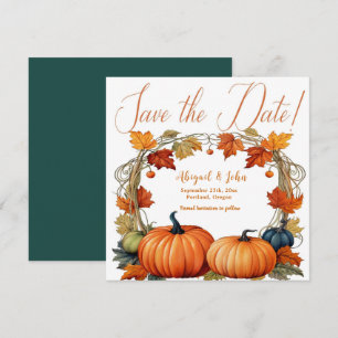 Autumn Flowers/Pumpkins Save the Date Announcement