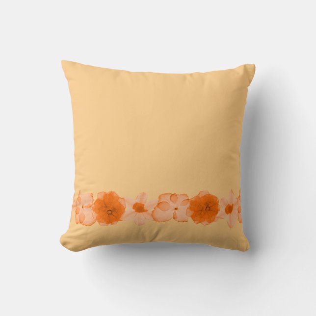 Autumn Flowers Throw Pillow (Front)