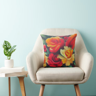 Autumn Flowers Throw Pillow