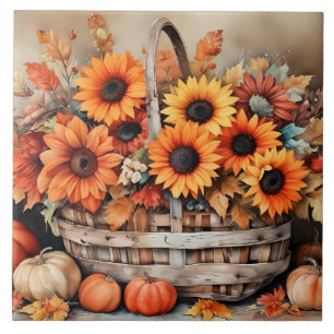Autumn Flowers Tile