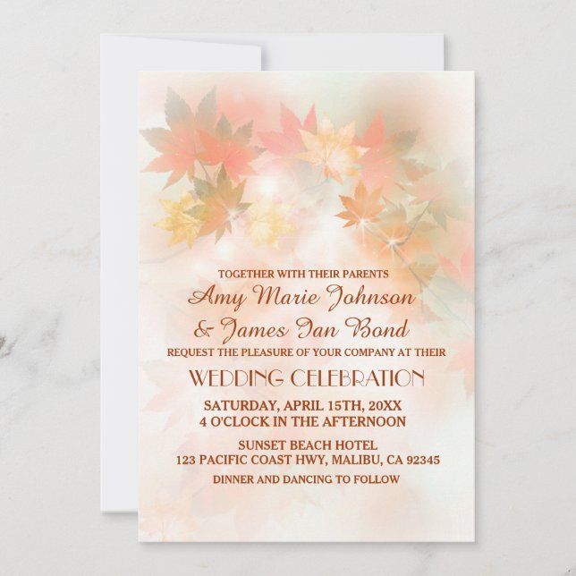 Autumn fog fall wedding invitations autm3 (Front)